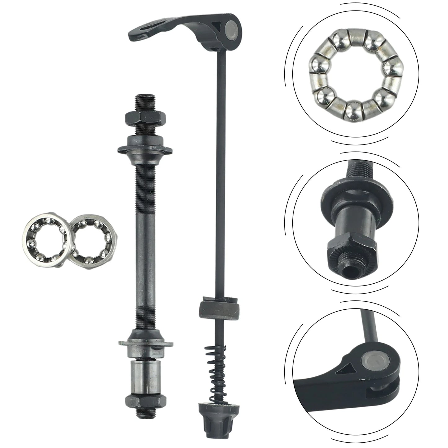 Stahl Fahrrad Schnellspanner Set MTB – Vorder- und Hinterachse QR 108/145mm
