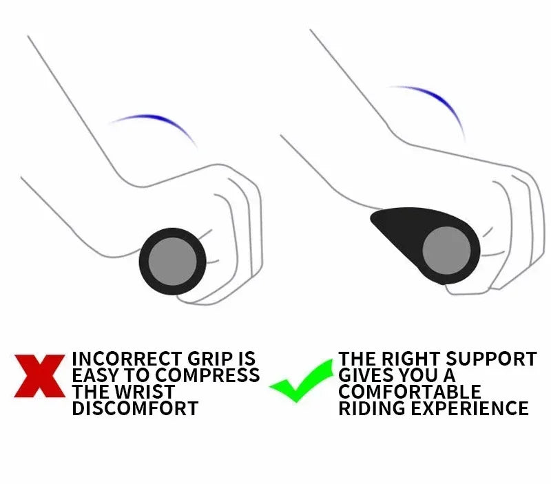 Ergonomische Fahrradgriffe mit verlängerter rutschfester Stange