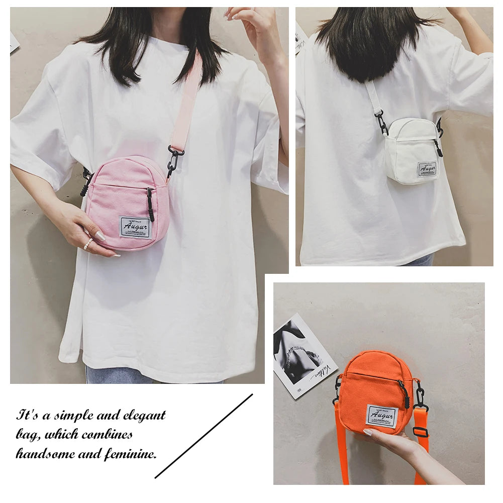 Unisex Leinwand Mini Umhängetasche Freizeit Schultertasche Harajuku Look