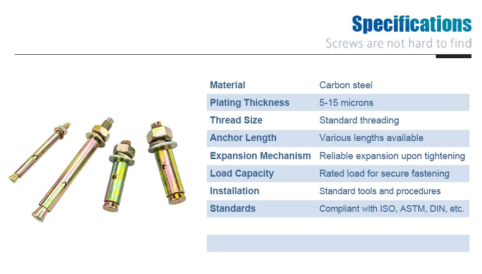 Heavy Duty Expansionsbolzenanker gelb verzinkt M6 bis M16 für Beton