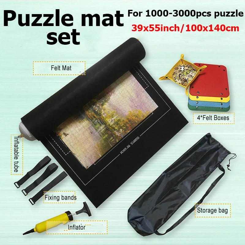 Puzzle Lagerung Matte Roll-Up für 1000-3000 Teile – Reisefreundlich, Spiel
