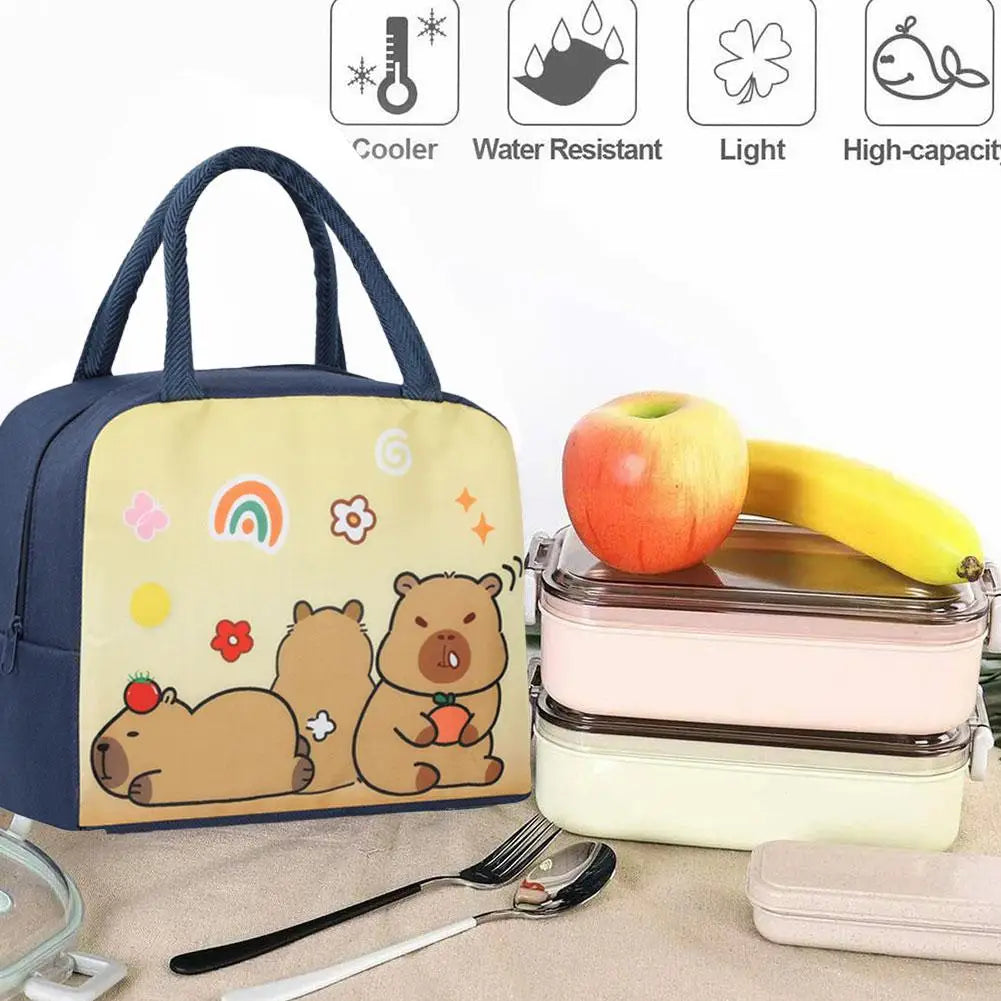 Isolierte Lunchtasche mit lustigem Cartoon Motiv fuer Kinder