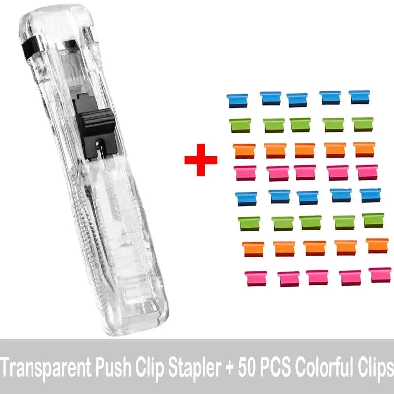 Push-Clip Hefter klammerlos für Dokumente & Notizen - Büro Schule Organizer