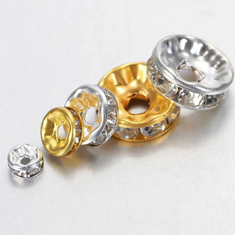 100 Strass-Abstandsperlen für DIY-Schmuck, 4–10 mm-Yabubest - Home & More