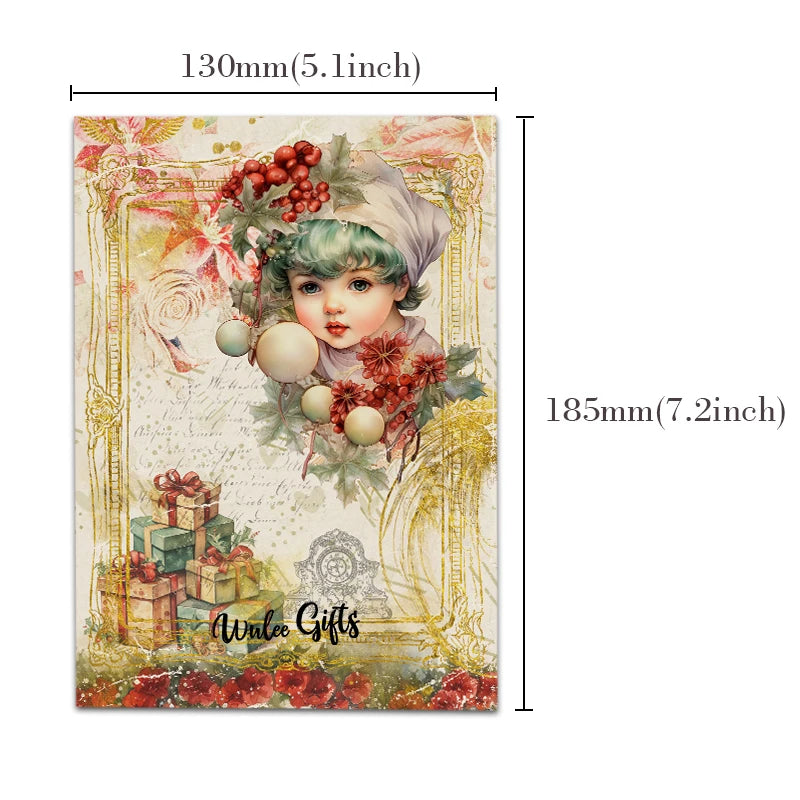 Reispapier im Retro Design für Scrapbooking und Vintage Dekoration