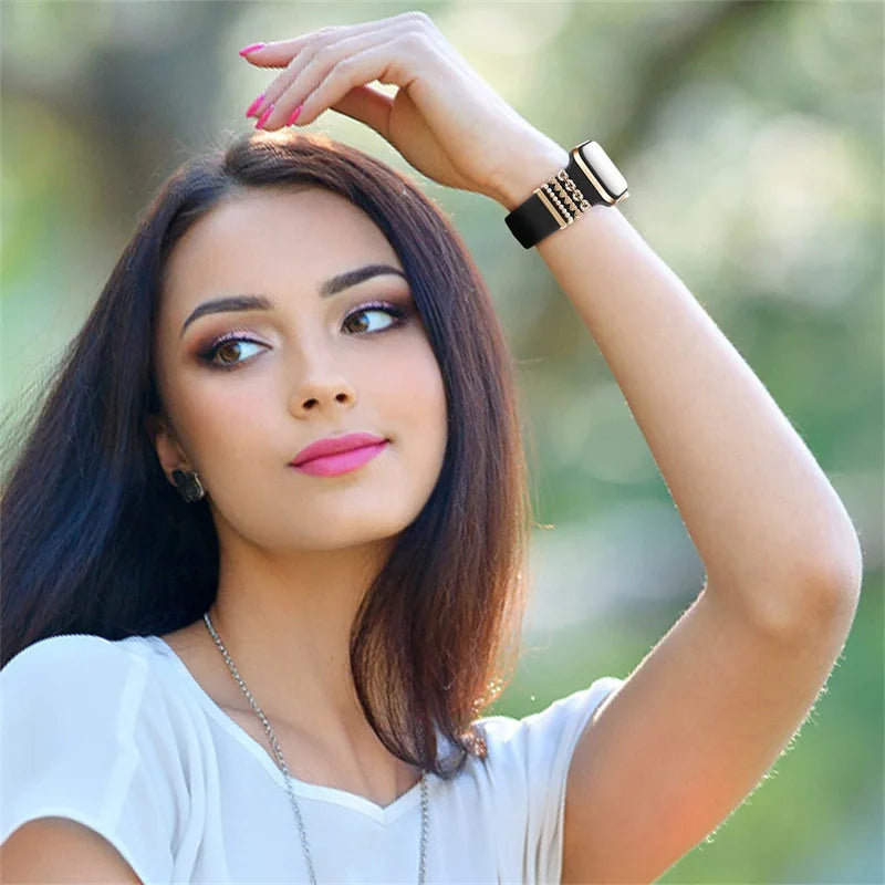 Dekoration für Apple Watch Band Ultra2 10 9 8 Diamant Schmuck Armband Zubehör für Samsung/Huawei Uhr 20/22mm Armband Charms-Yabubest - Home & More