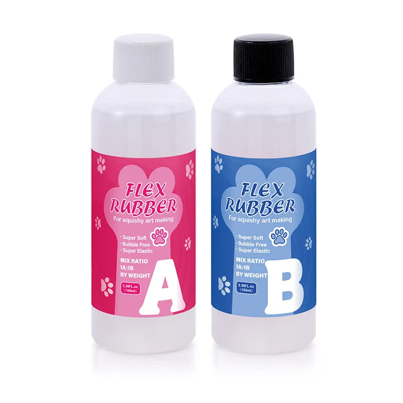 Flüssiges Silikongel Set für Squishy Basteln in 4 Größen mit 1 zu 1 Mischung