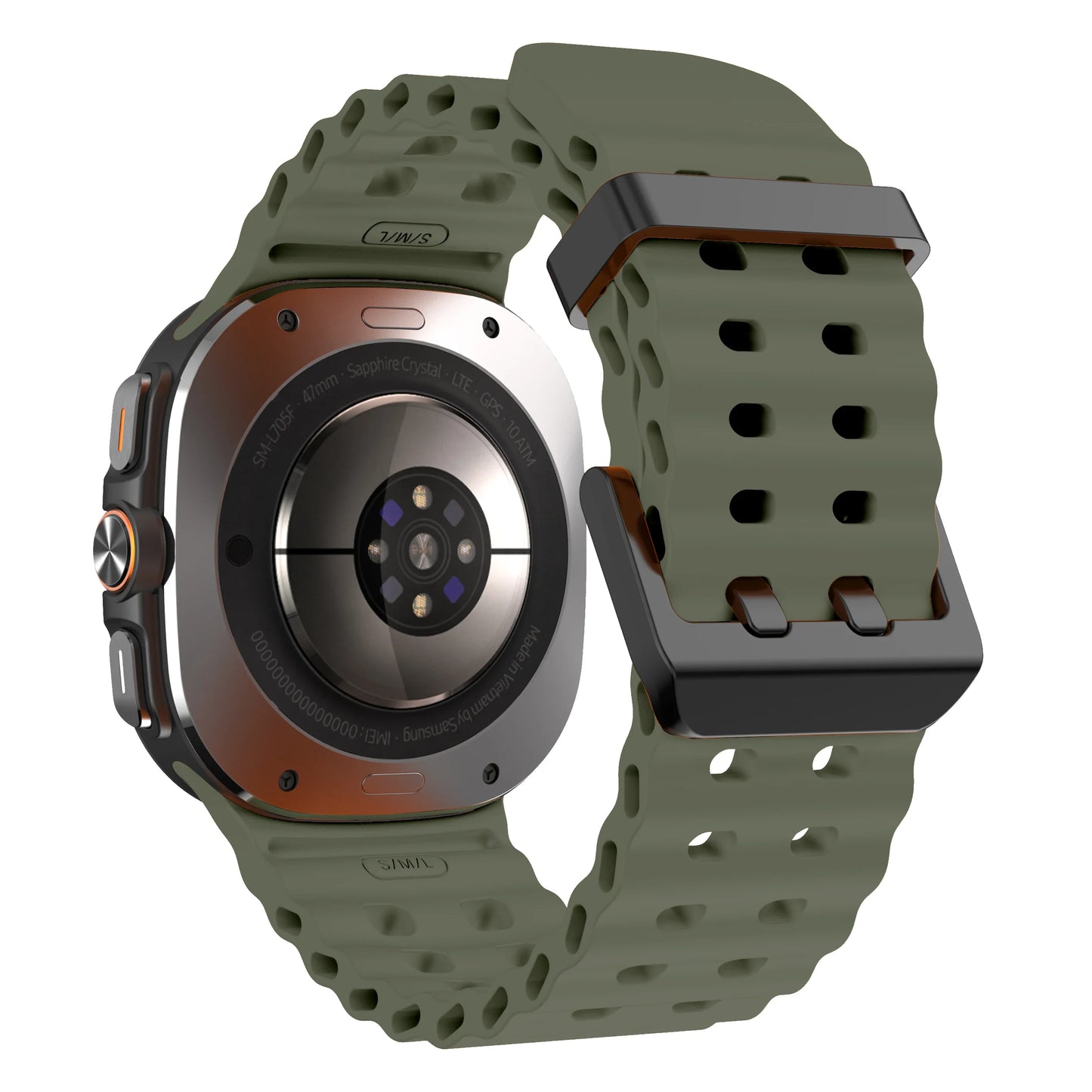 Zweifarbiges Sport-Silikonarmband Marine für Galaxy Watch Ultra 47 mm