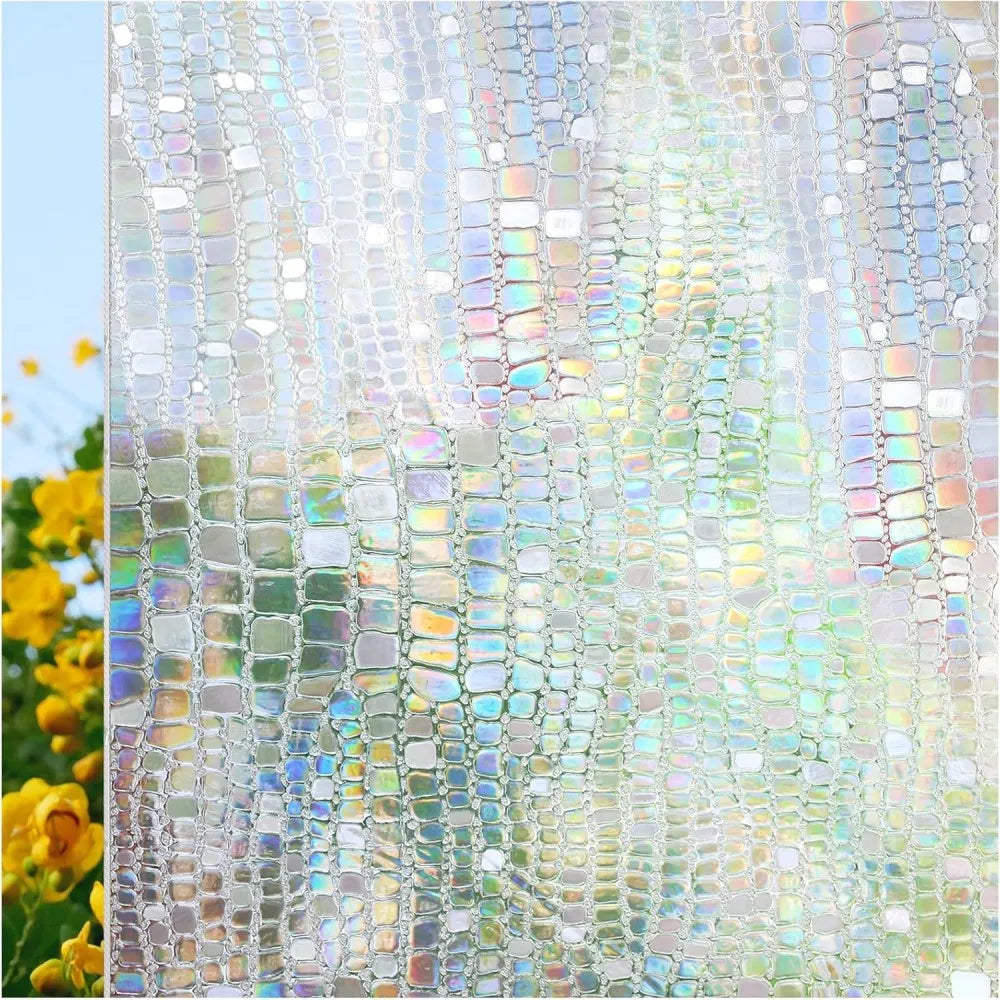 Dekorative Regenbogen Sichtschutzfolie mit UV Schutz und statischer Haftung