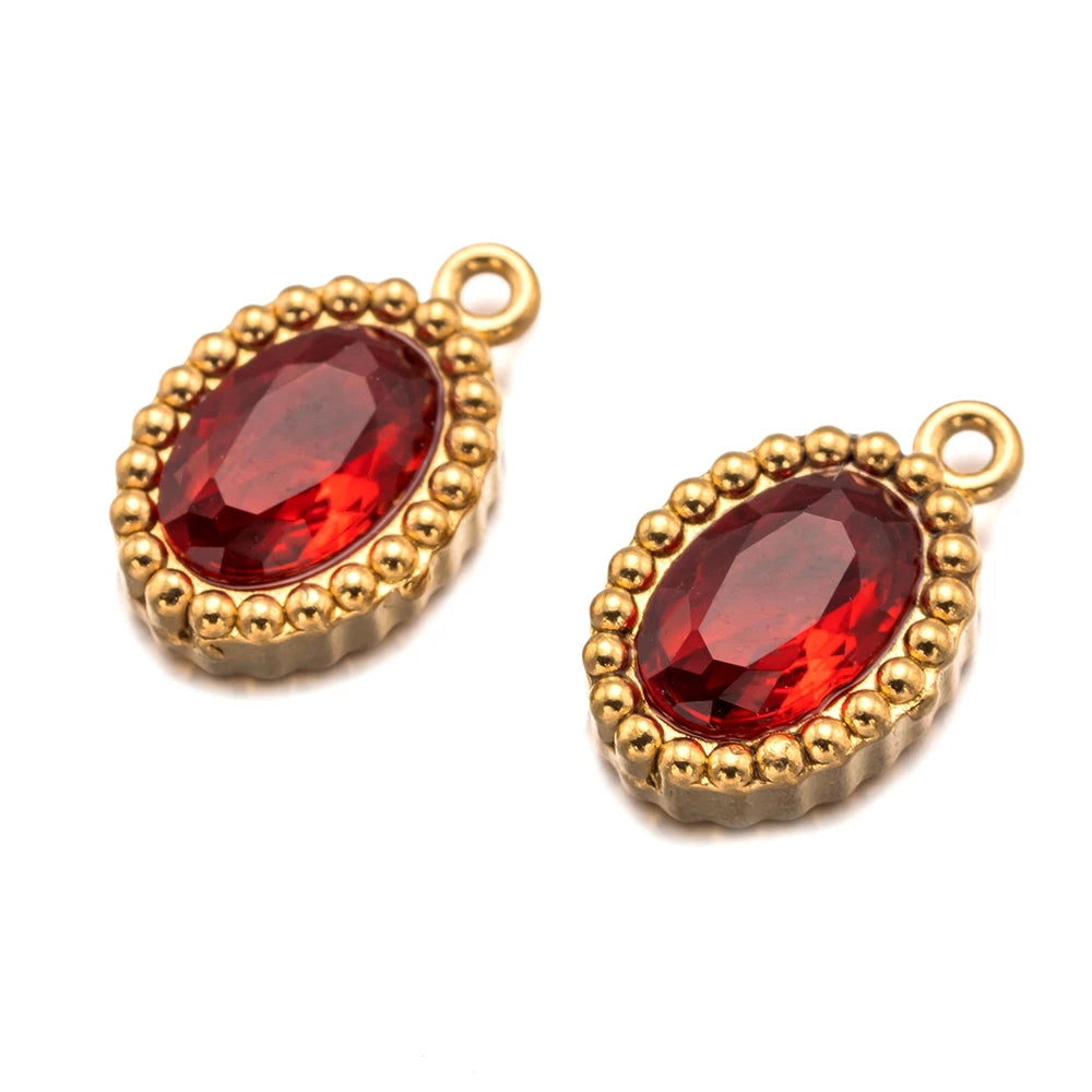 10er Set Goldfarbene Edelstahl Anhänger für DIY Halsketten Schmuck