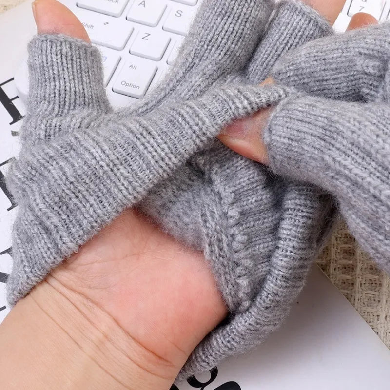 Gestrickte Thermo Halbfingerhandschuhe Für Damen Und Herren-Yabubestshop