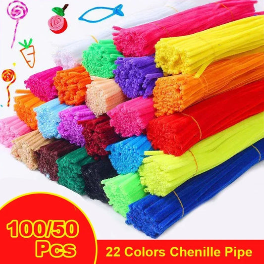 Chenille Stiele in 22 Farben für Bastel- und Kunstprojekte