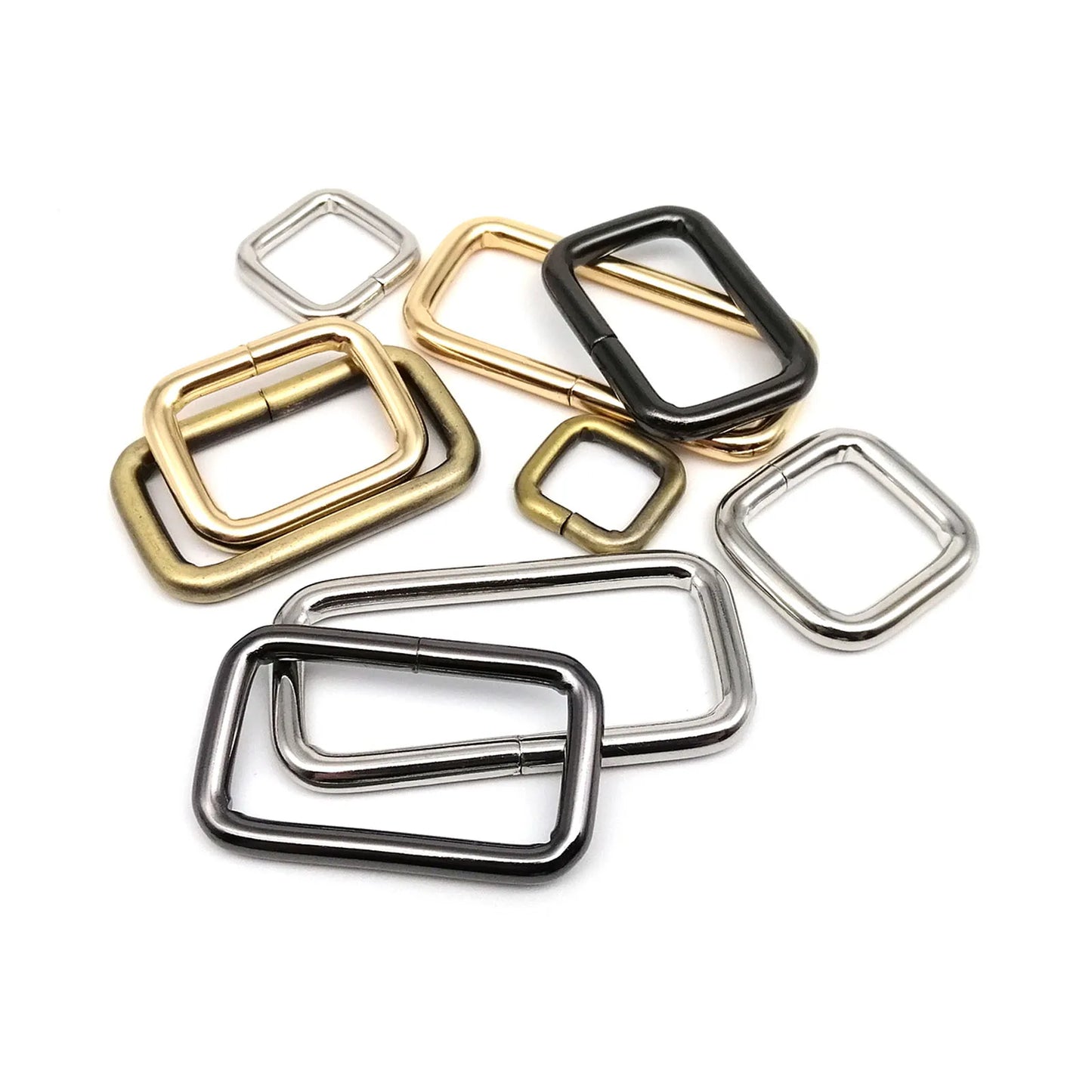 5er Set Metall Schnallen Rechteck Quadratisch O D Ring für Taschen Gürtel