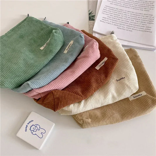 Große modische Kosmetiktasche aus Leinwand für Alltag und Reise