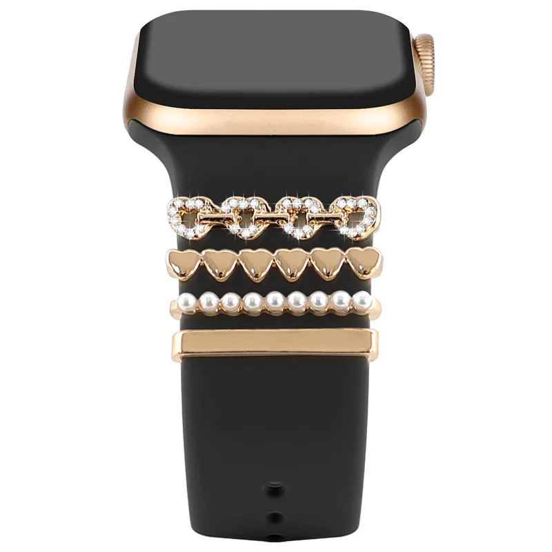 Dekoration für Apple Watch Band Ultra2 10 9 8 Diamant Schmuck Armband Zubehör für Samsung/Huawei Uhr 20/22mm Armband Charms-Yabubest - Home & More