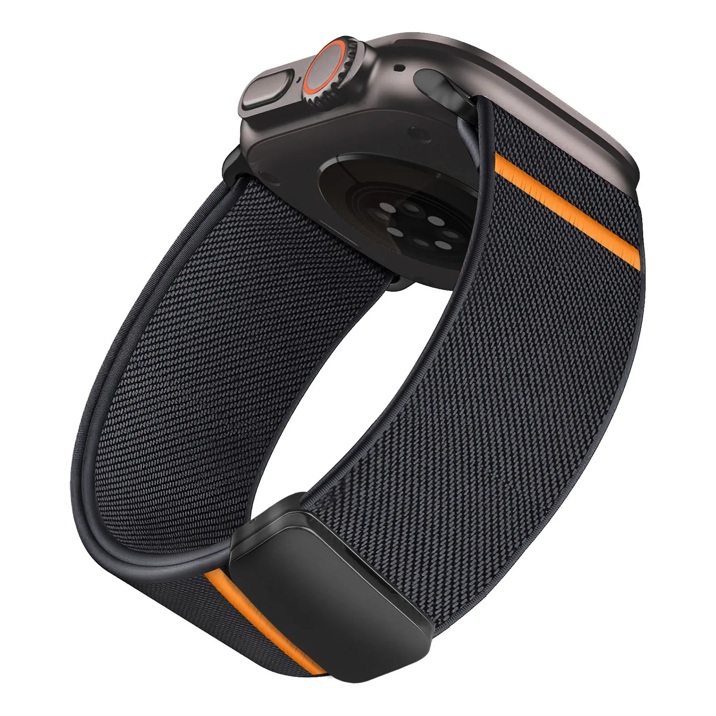 Magnetisches Nylonarmband kompatibel mit Apple Watch Größen 38 bis 49 mm