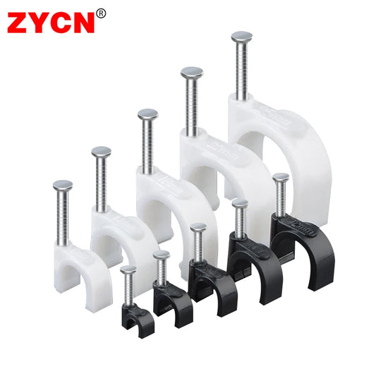 Sichere Kabelbefestigung: 100 schwarze PE-Rundkabel-Clips 4-14 mm Set