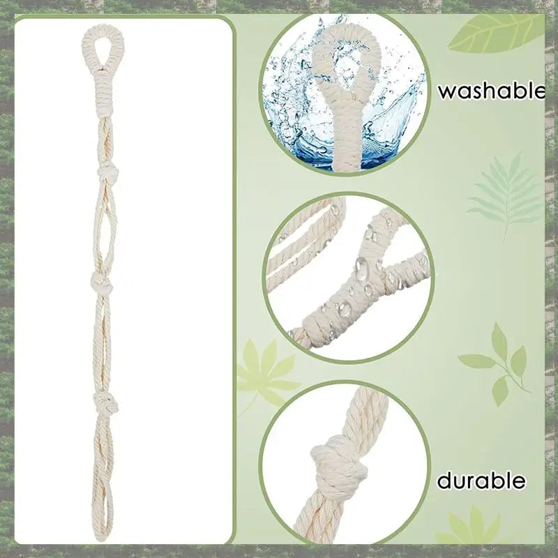 Makramee Pflanzenaufhänger 4er Set mit Verlängerungsseilen Beige