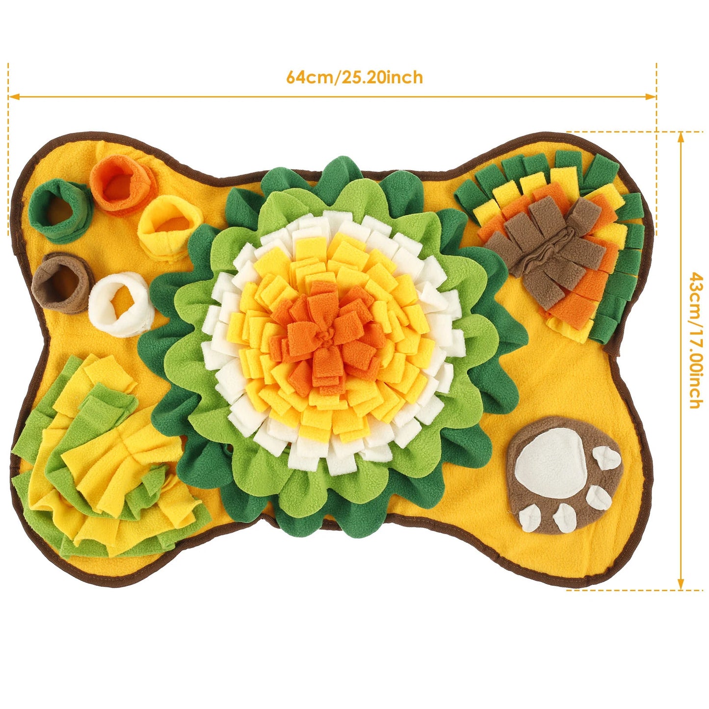 Interaktive Schnüffelmatte für Hunde mit Quietscher und Leckerlisuche