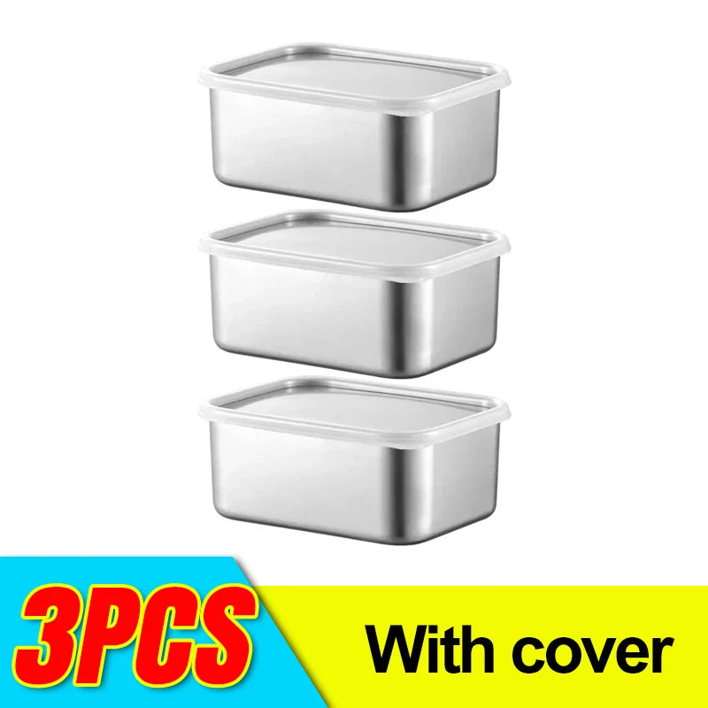 Doppelte Frische garantiert: Edelstahl Frischhaltebox 13,8x10,8x5 cm, 1-6 Stück Sets