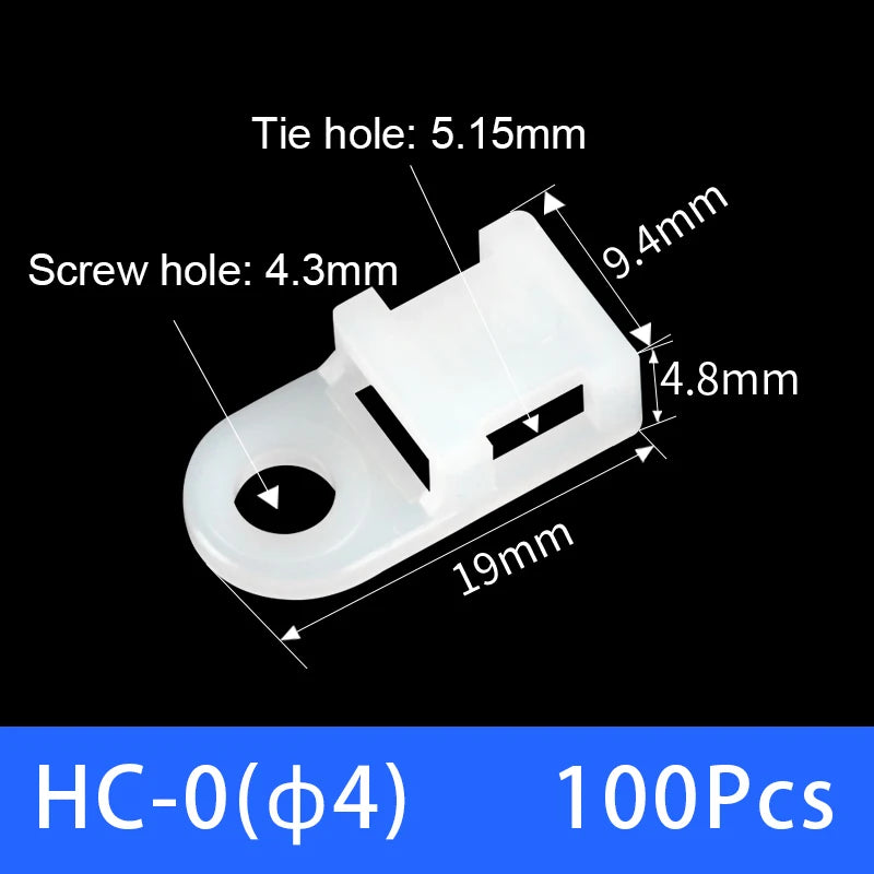 100 Stück Kabelbinderhalter Kunststoff Kabelbefestigung für USB Kabel
