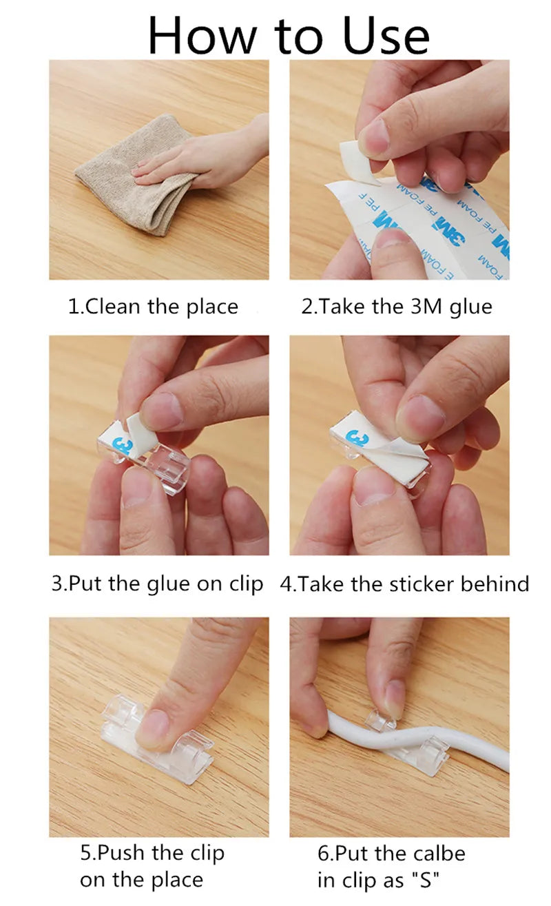 Kabel Organizer Clips Kabelmanagement für USB Lade Daten Leitung 16 Stück