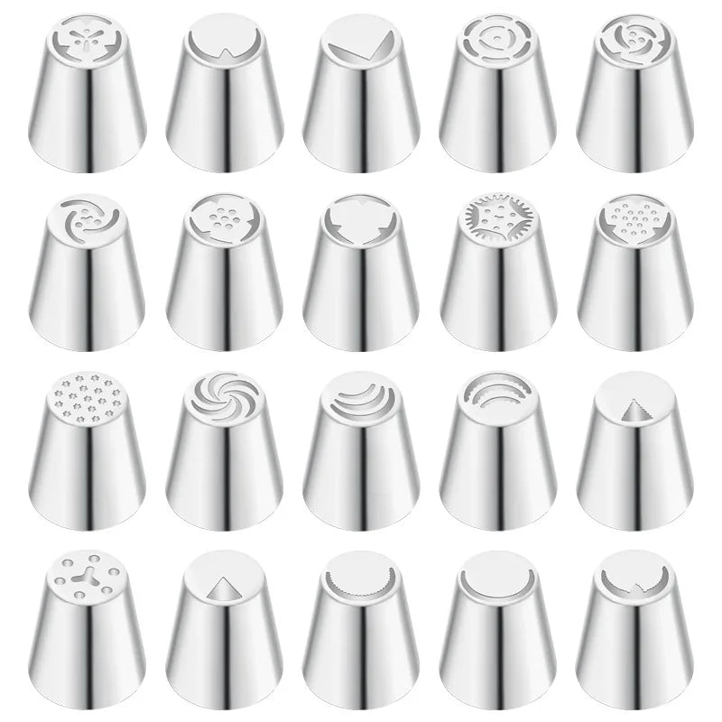 Premium Edelstahl Spritztüllen Set – 30+ Backdüsen für kreative Gebäck-Deko
