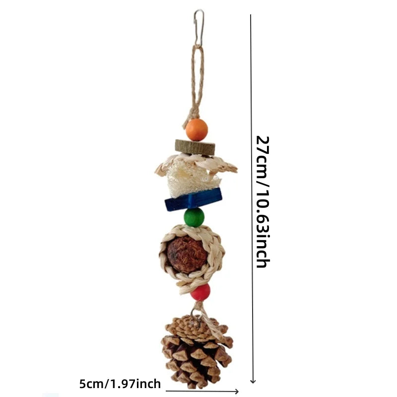 Buntes Vogel Kauspielzeug Holzperlen Acryl für Papagei Nymphensittich