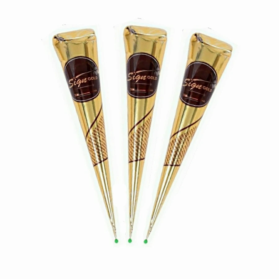 Henna-Creme Set Braun und Rot für temporäre Hauttattoos 3 Stück
