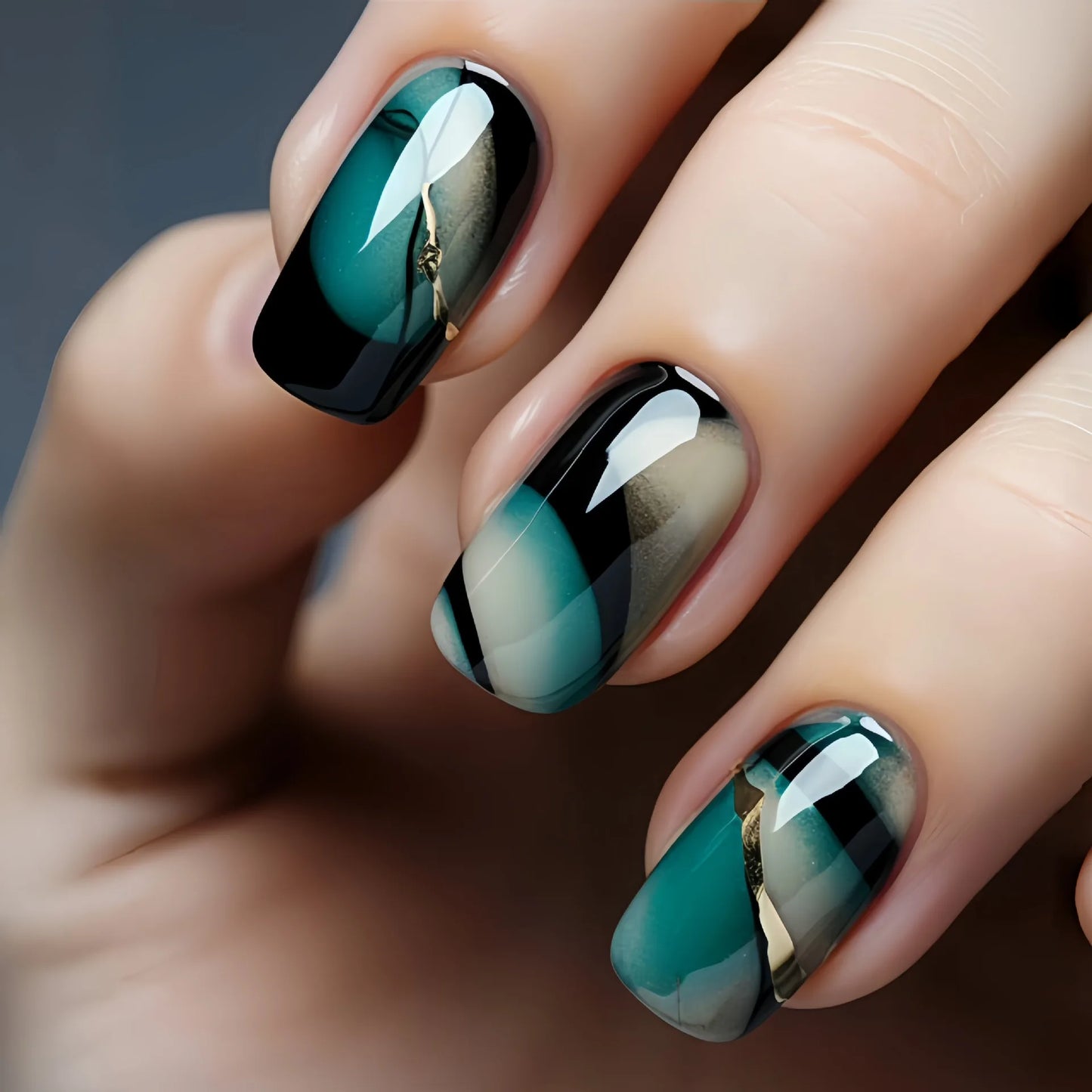 24 Stück Ballett Künstliche Nägel mit Kleber Ombre French Design