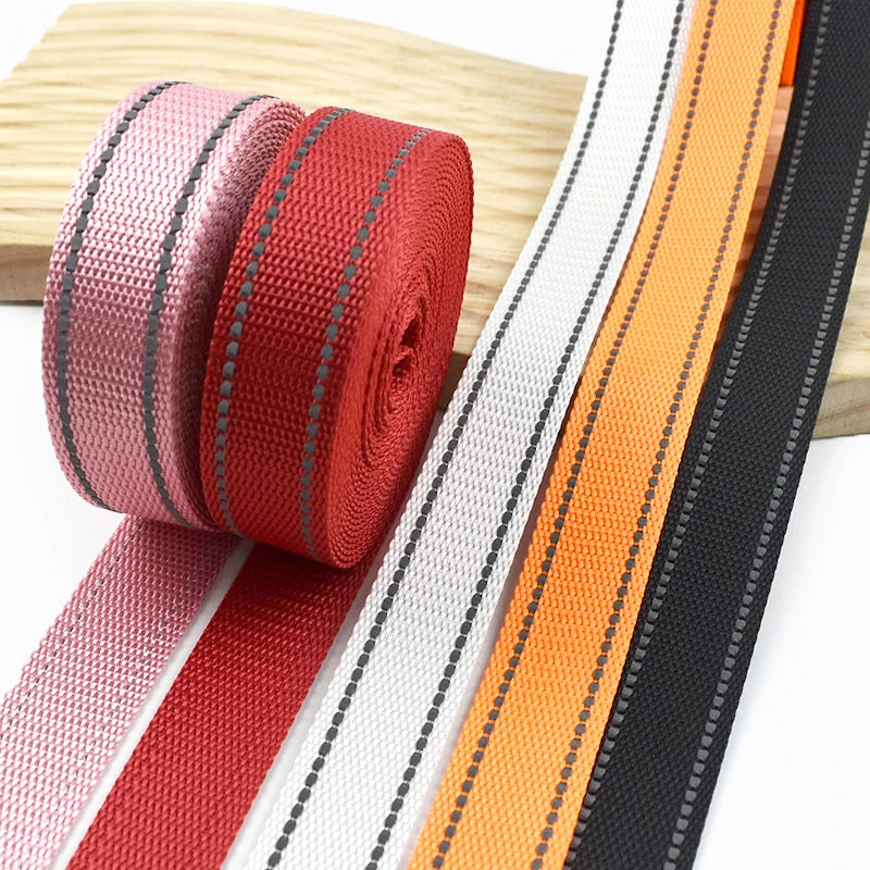 Reflektierendes 25 mm Polyester-Gurtband 5 m für Taschen DIY Hundehalsband