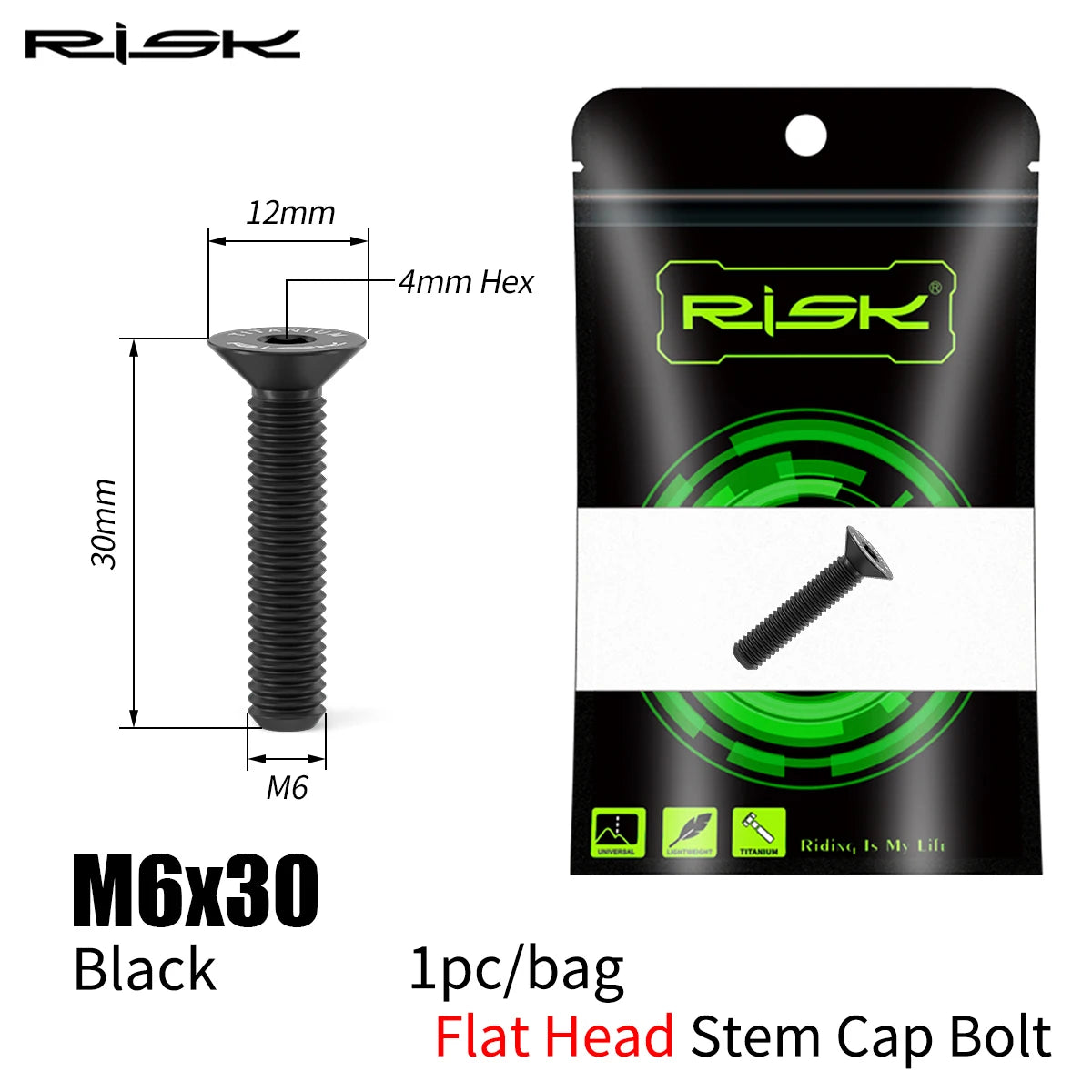 Fahrrad Titan Schraube M6x30-M6x50 für Headset Vorbau Bremssattel Inbus Kopf