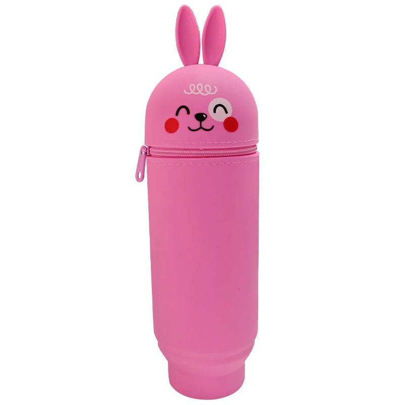 Kreatives Cartoon Panda Silikon Federmäppchen, faltbar mit Reißverschluss