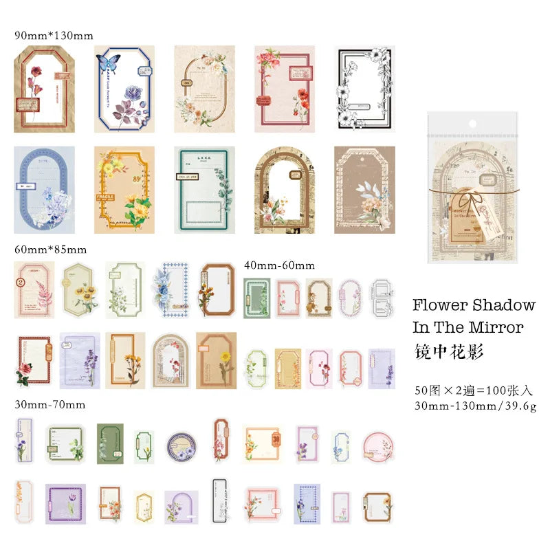 Vielseitiges Set mit 100 Vintage Papierdekorationen für kreative Projekte