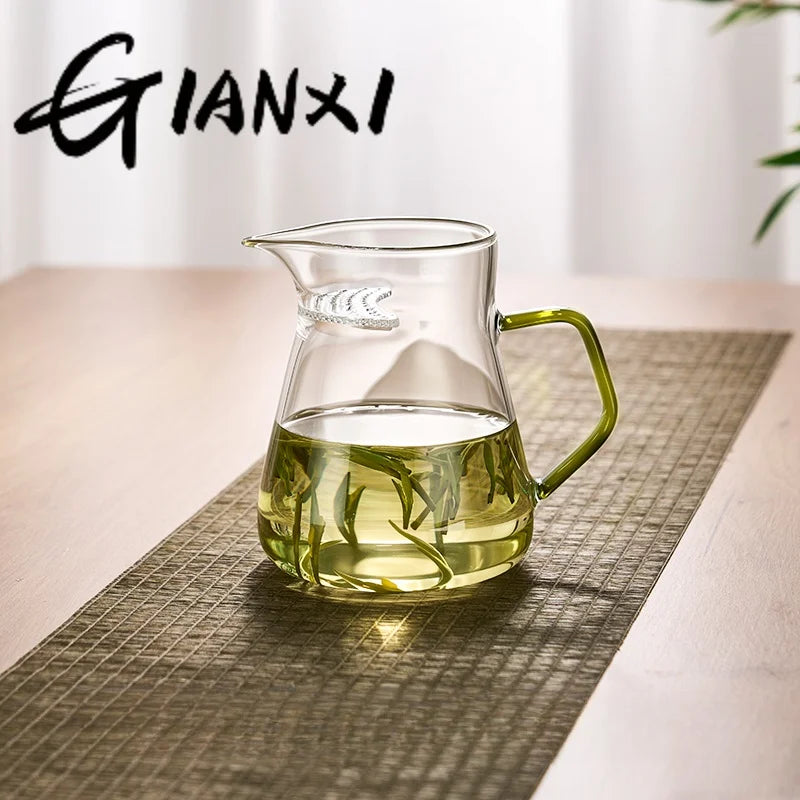 GIANXI Glas Teekanne mit Halbmond Filter und Keramik Heizung