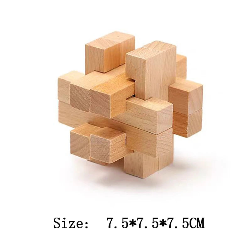 Holz Luban Lock 3D Puzzle Gehirntrainer IQ Test Spiel für Erwachsene Kinder