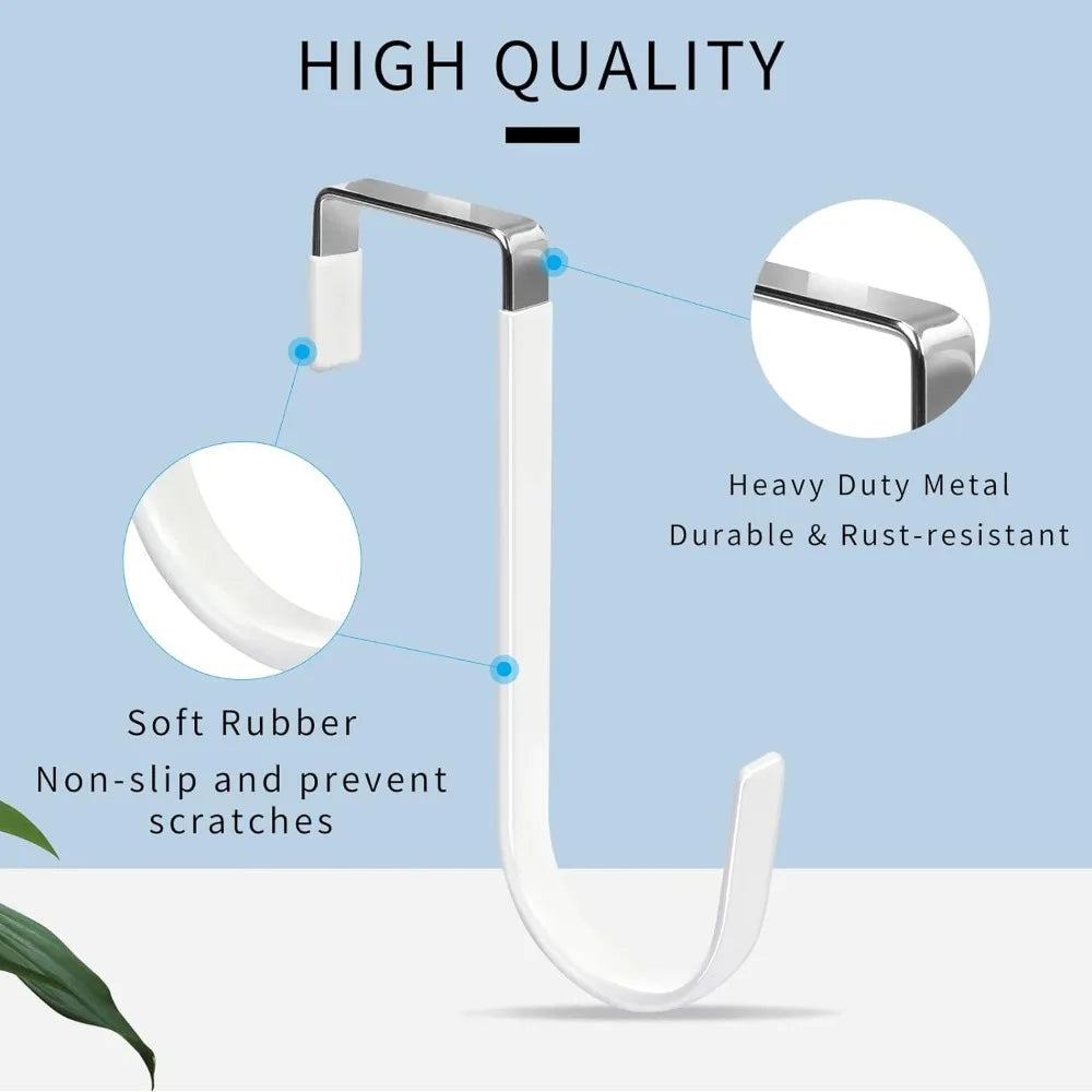 4er-Pack Über der Tür Haken kratzfrei robust Aluminium Kleiderbügel Organizer