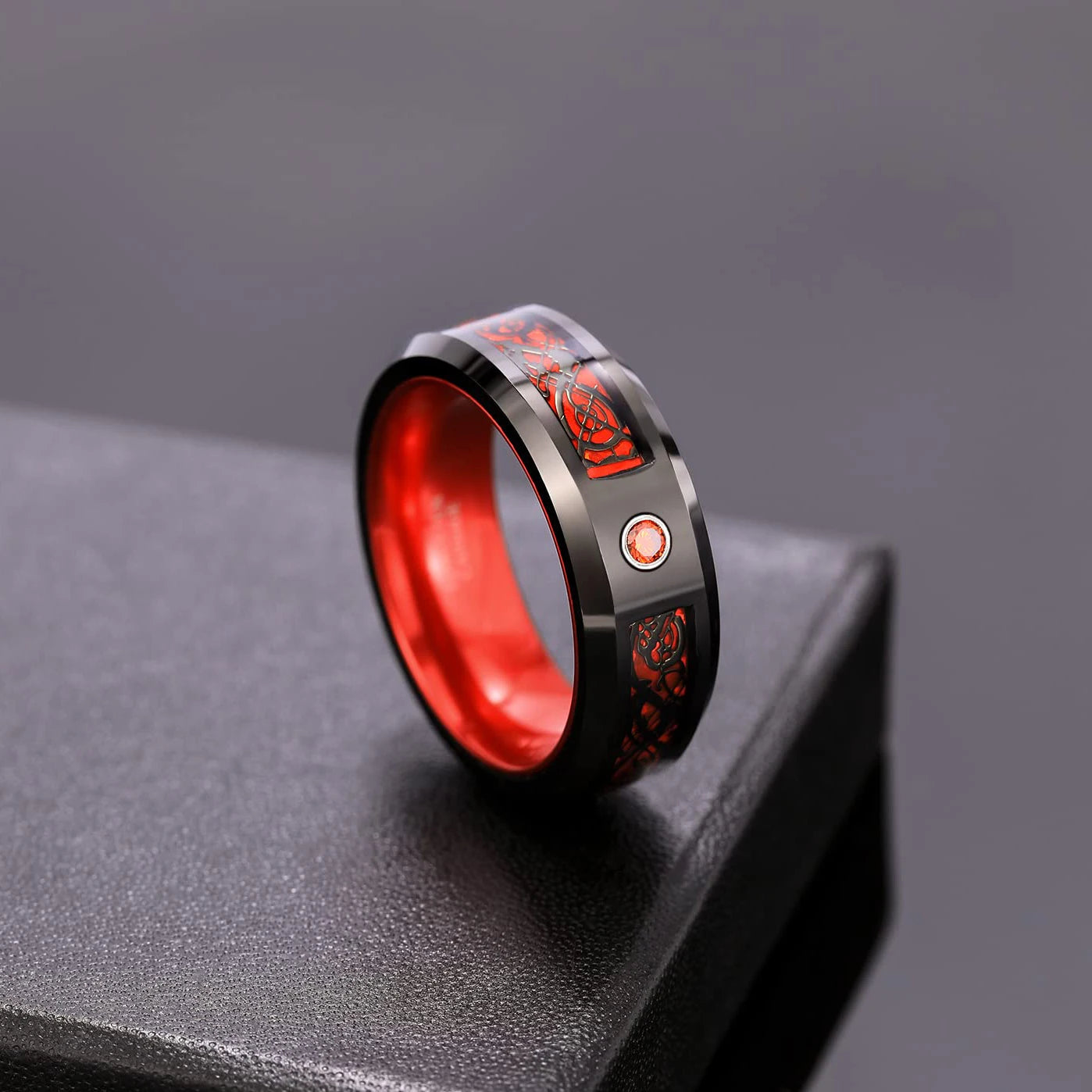 Fashio Männer Ringe Schwarz Titan Edelstahl Ringe Für Männer Frauen Ziegel Muster Finish Abgeschrägte Kante Hochzeit Ring Partei Schmuck