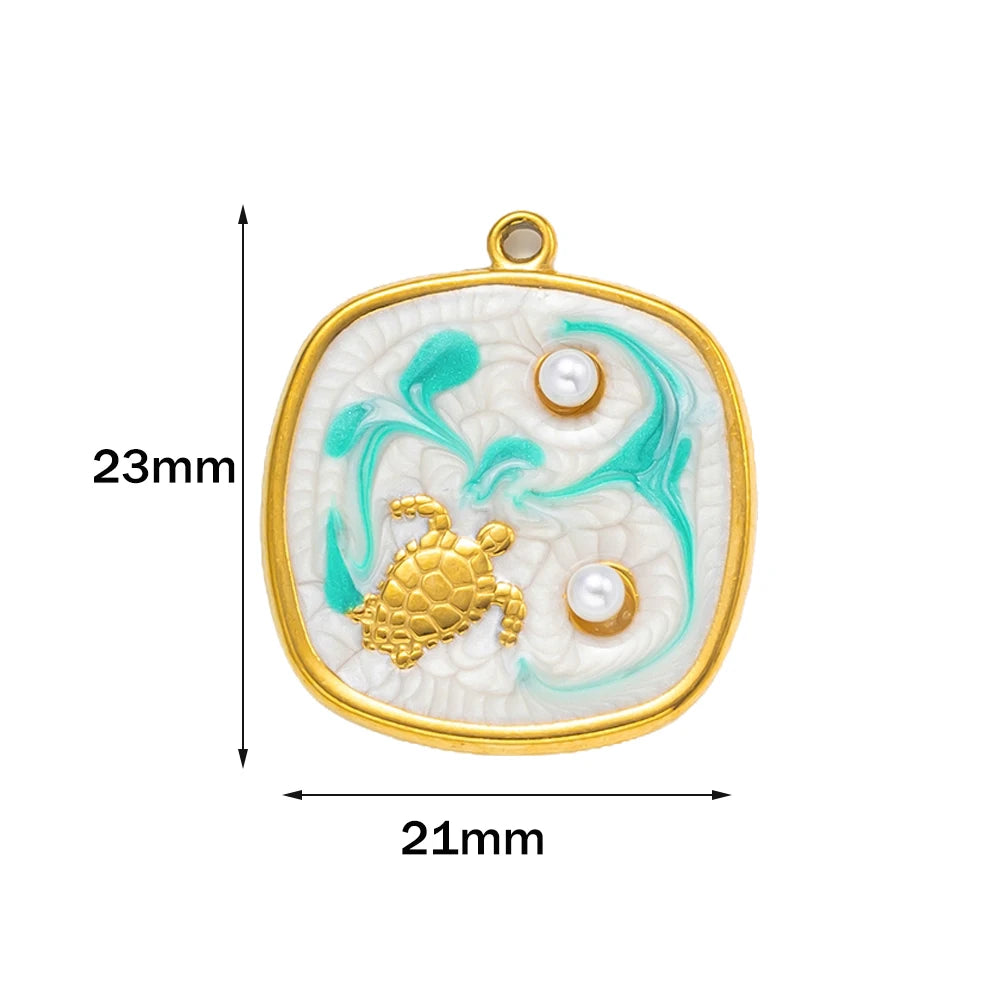 5-teiliges Edelstahl Charms Set Seestern golden für Schmuck DIY