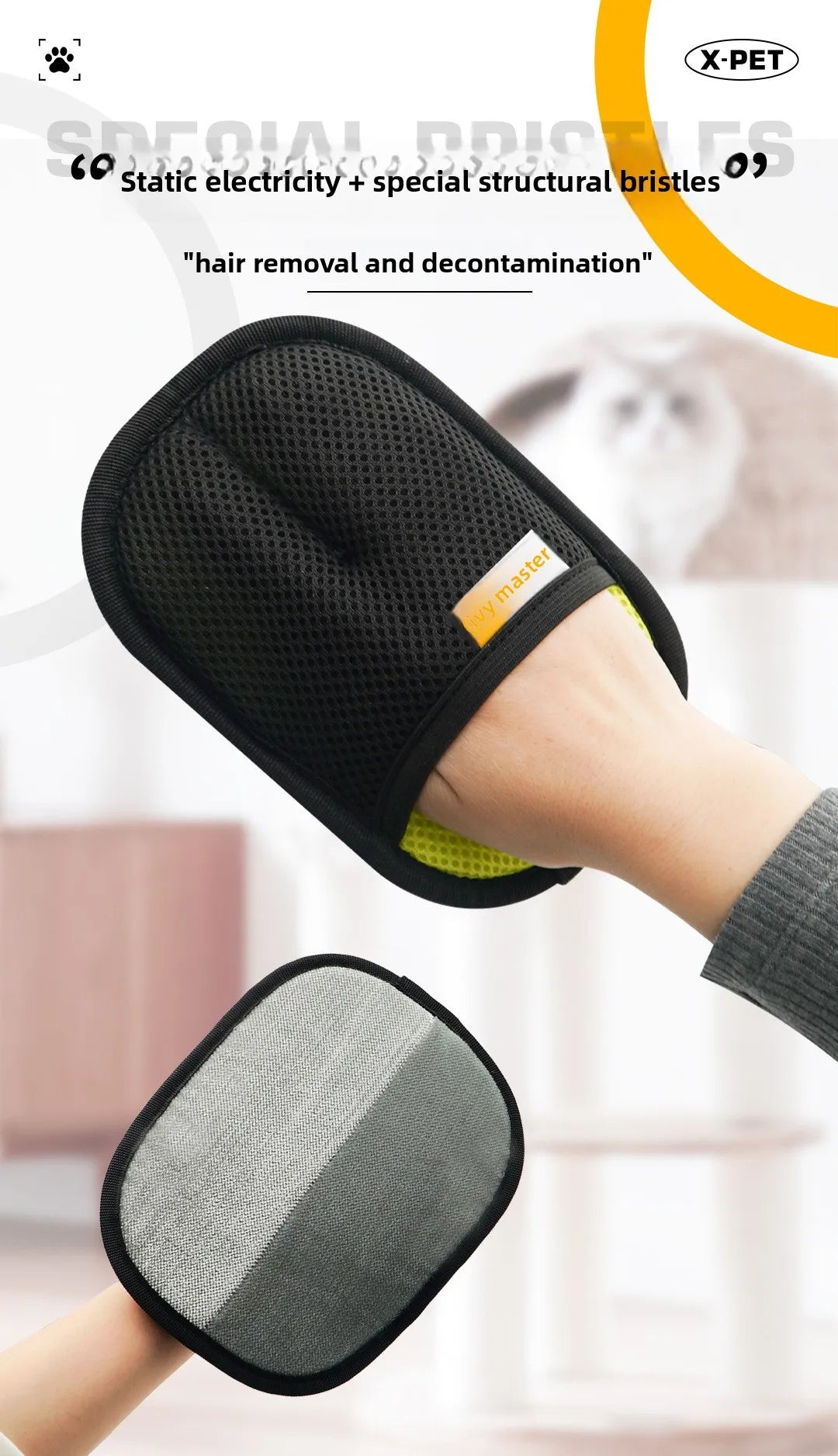 2-in-1 Haustier-Haarentfernungshandschuhe für Katzen und Hunde-Yabubest - Home & More