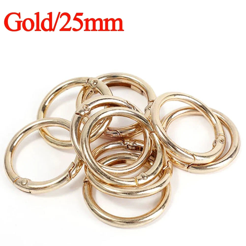10/50 Stück Metall O-Ring Federverschlüsse runde Karabiner für Schmuck