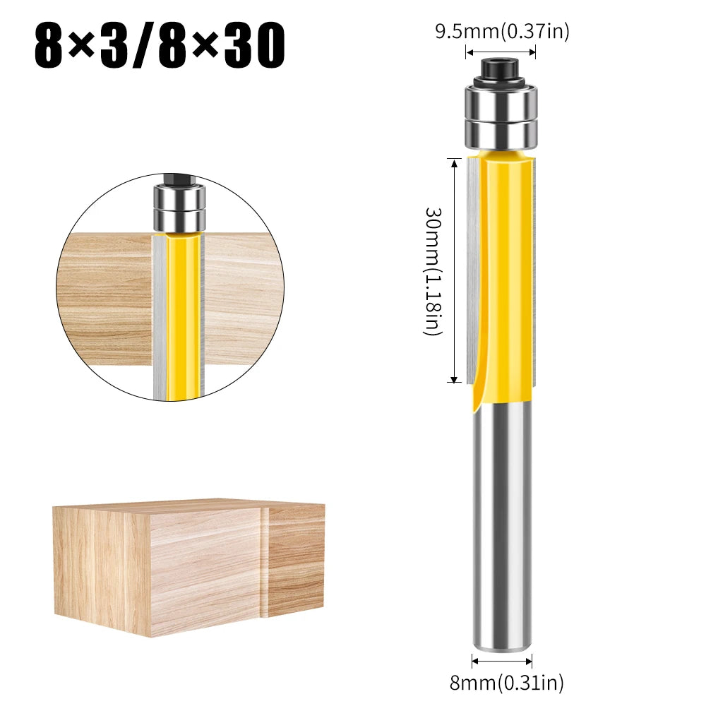 8mm Schaft Wolframstahl Holzbearbeitung Fräser mit Flache Kante