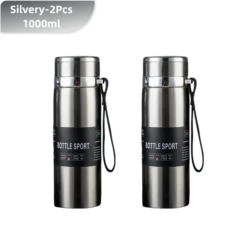 1 l Edelstahl Thermoskanne Isolierflasche für heiße und kalte Getränke