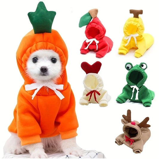 Niedlicher Obst Fleece Hoodie für kleine Hunde und Katzen Welpen