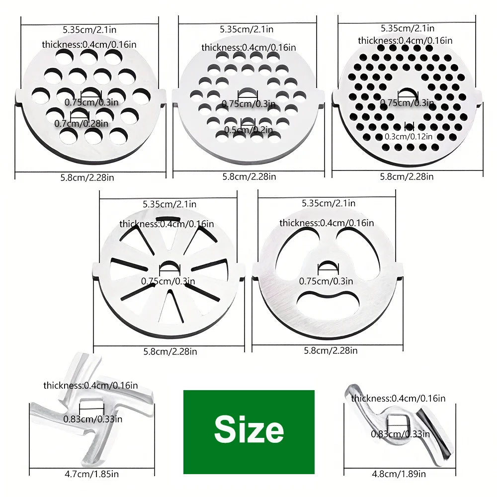 Edelstahl Fleischwolfklingen und Plattenscheiben Ersatzteile Größe 5