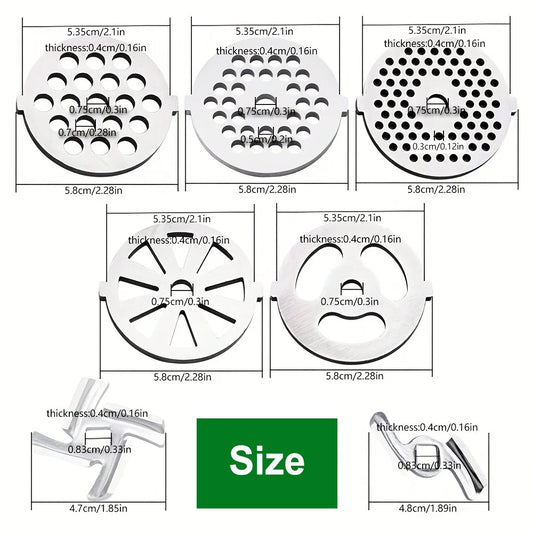 Edelstahl Fleischwolfklingen und Plattenscheiben Ersatzteile Größe 5