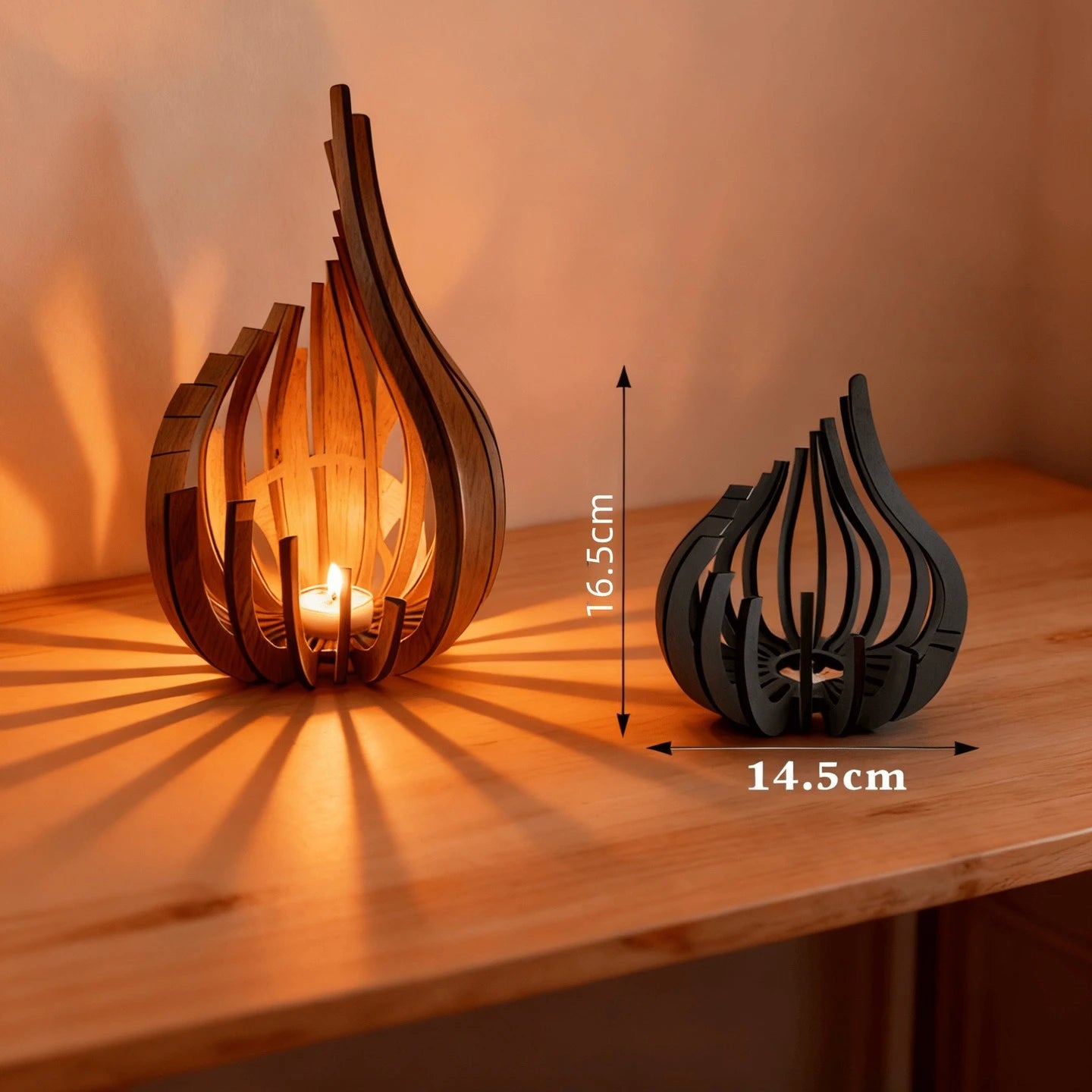 Handgemachter Kerzenhalter Holz DIY Dekoration schafft warme Stim