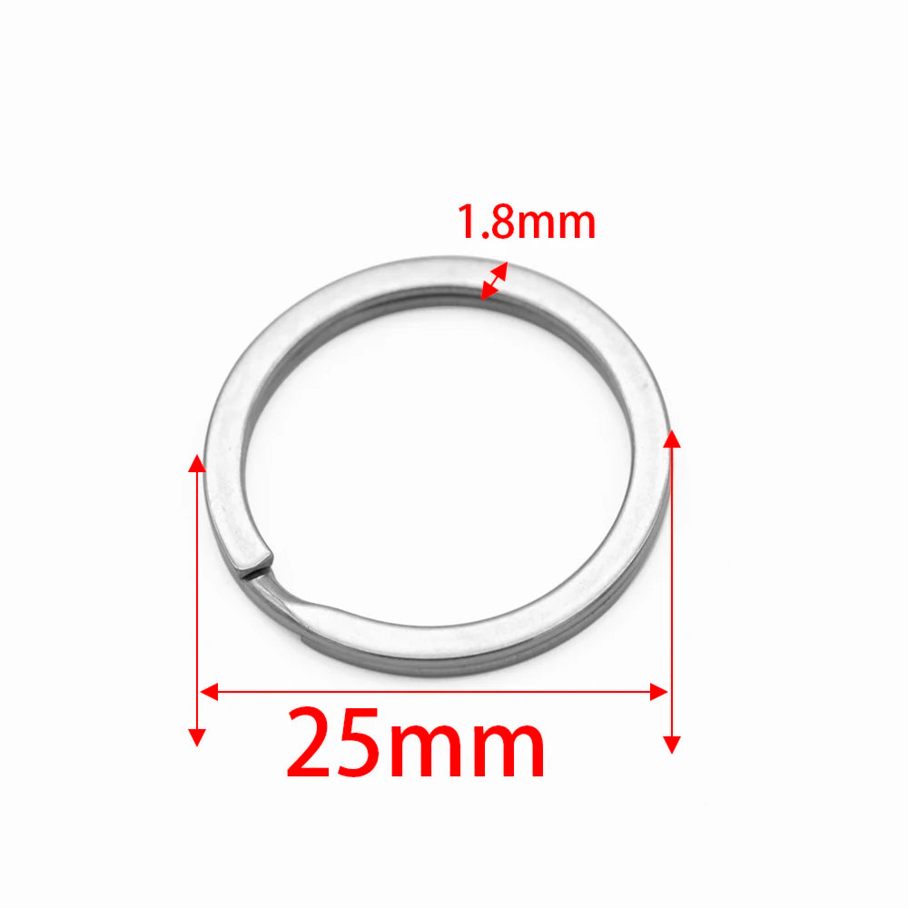 10x Edelstahl Schlüsselringe 15-35mm für DIY Schmuck & Anhänger