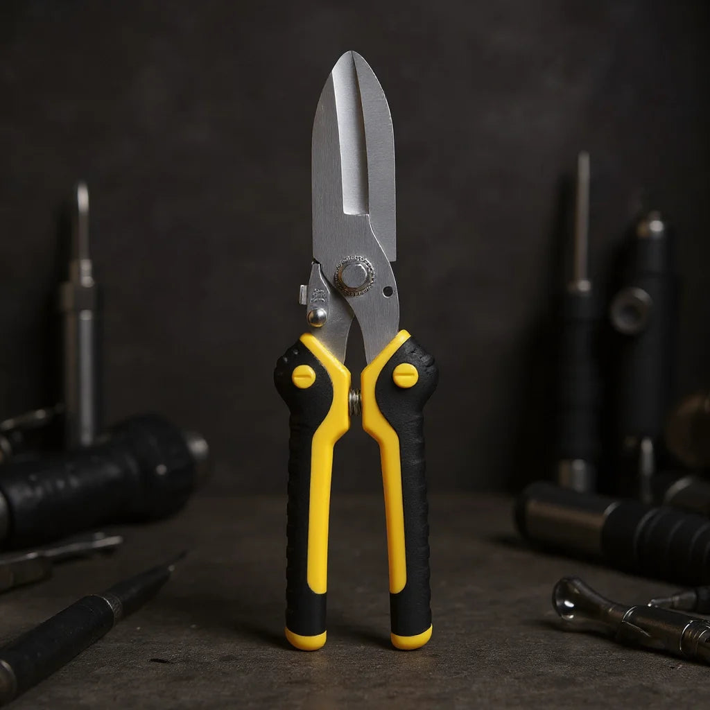 Multifunktionale Gartenschere aus Edelstahl mit rutschfestem Griff