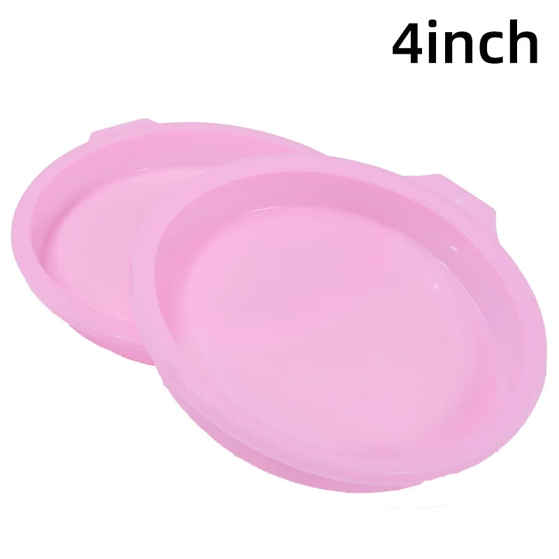 Silikon Kuchenform Set 4 6 8 Zoll Runde Backformen für Mehrschicht Kuchen